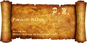 Panics Milos névjegykártya